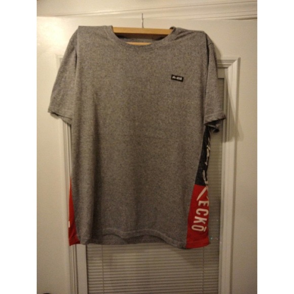 Men Marc Ecko Crew Neck Gray Red Logo Shirt Size Large - Picture 1 of 6